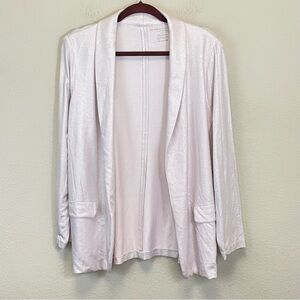 Majestic Filatures Pastel Pink Metallic Deluxe Jersey Open Jacket Blazer Size‎ L
